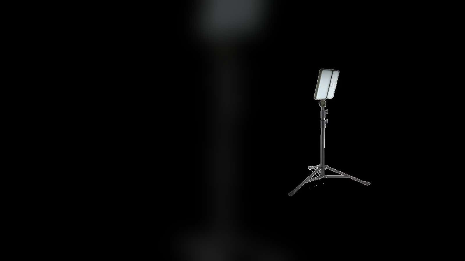 Rechargeable job-site light on an adjustable tripod