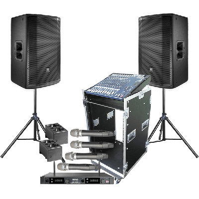4x Wireless Mic and Dual Speaker Bundle