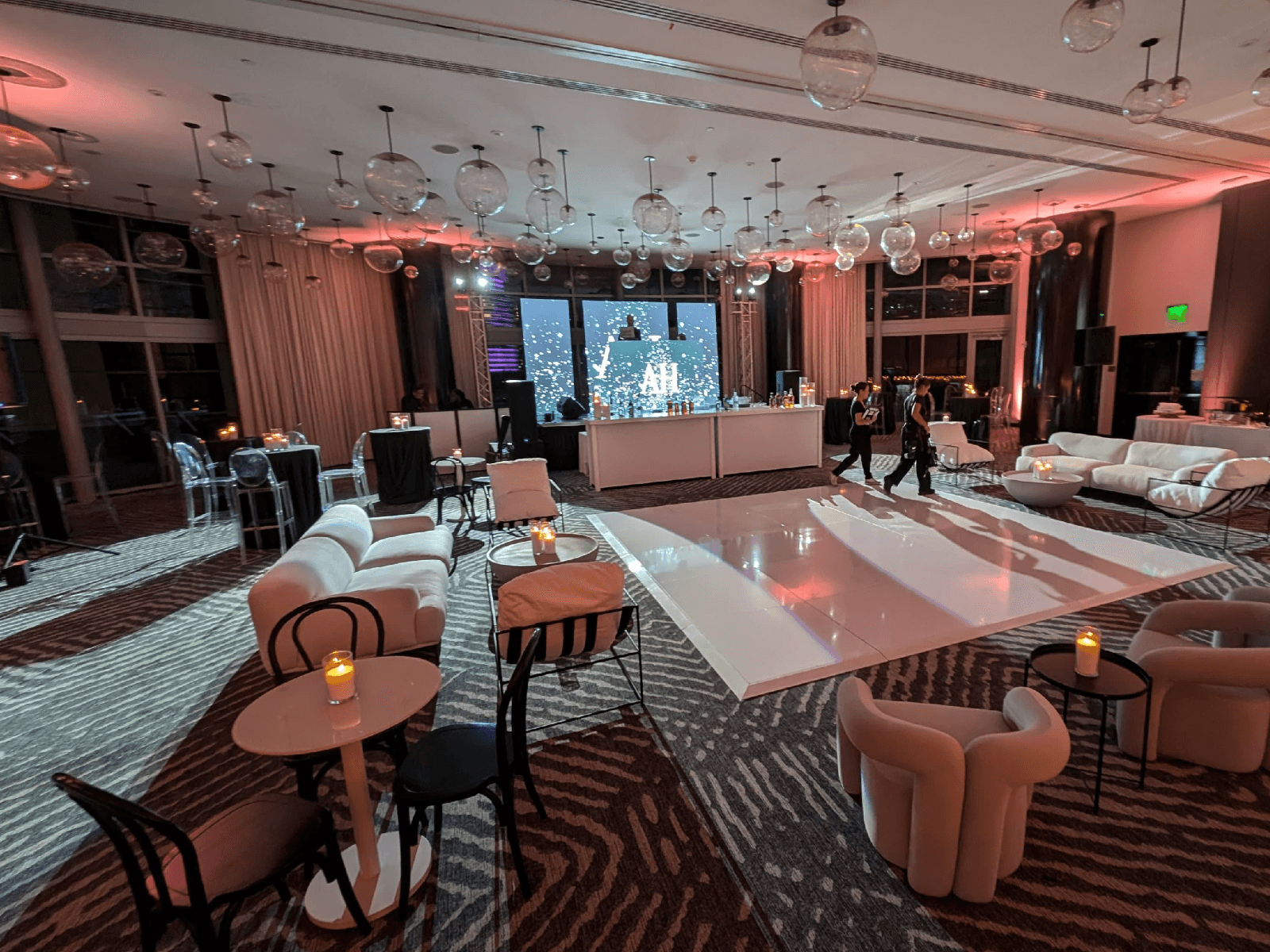 Wedding reception produced by Miami Sound Rental at the Kimpton Hotel in Miami