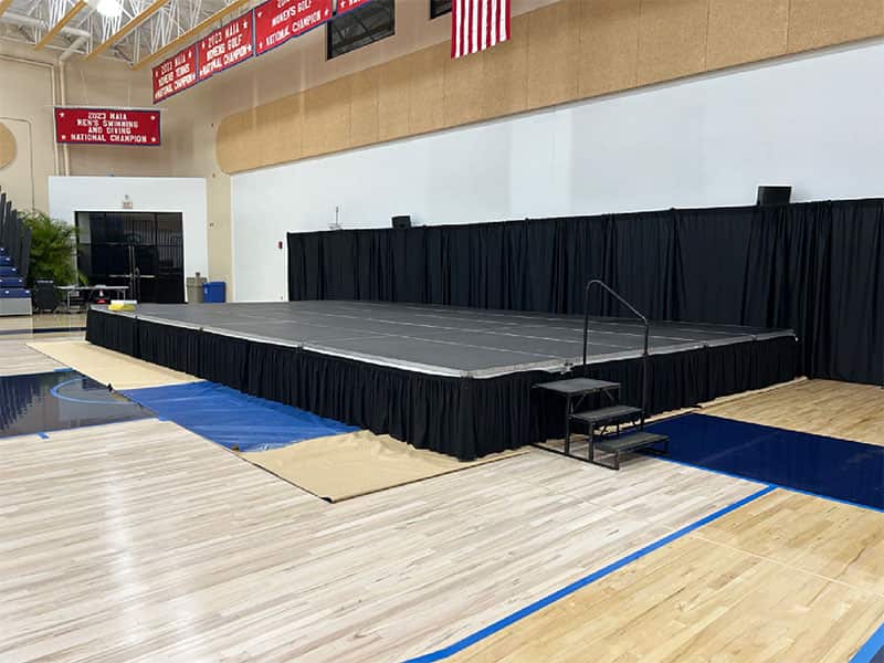 Portable modular stage used for a live program