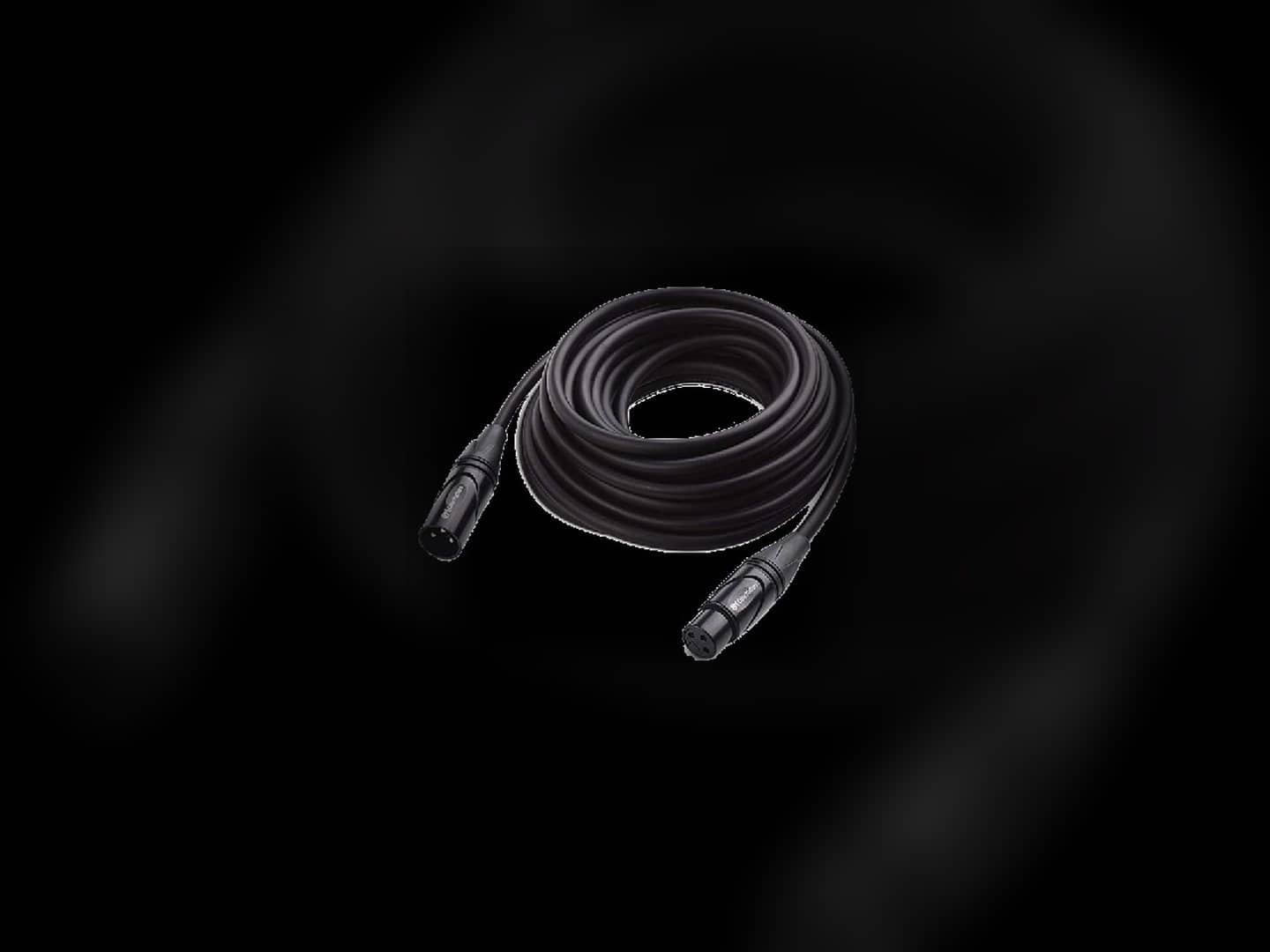 Long XLR cable with both audio connectors visible