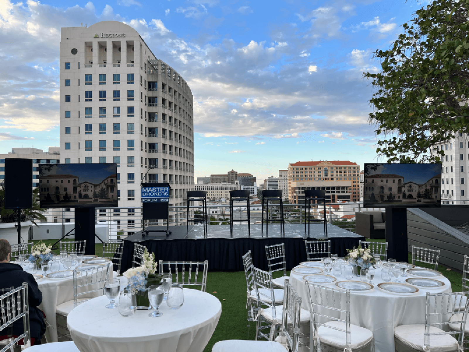 Sothebys Intl. Realty Rooftop Event event production by Miami Sound Rental