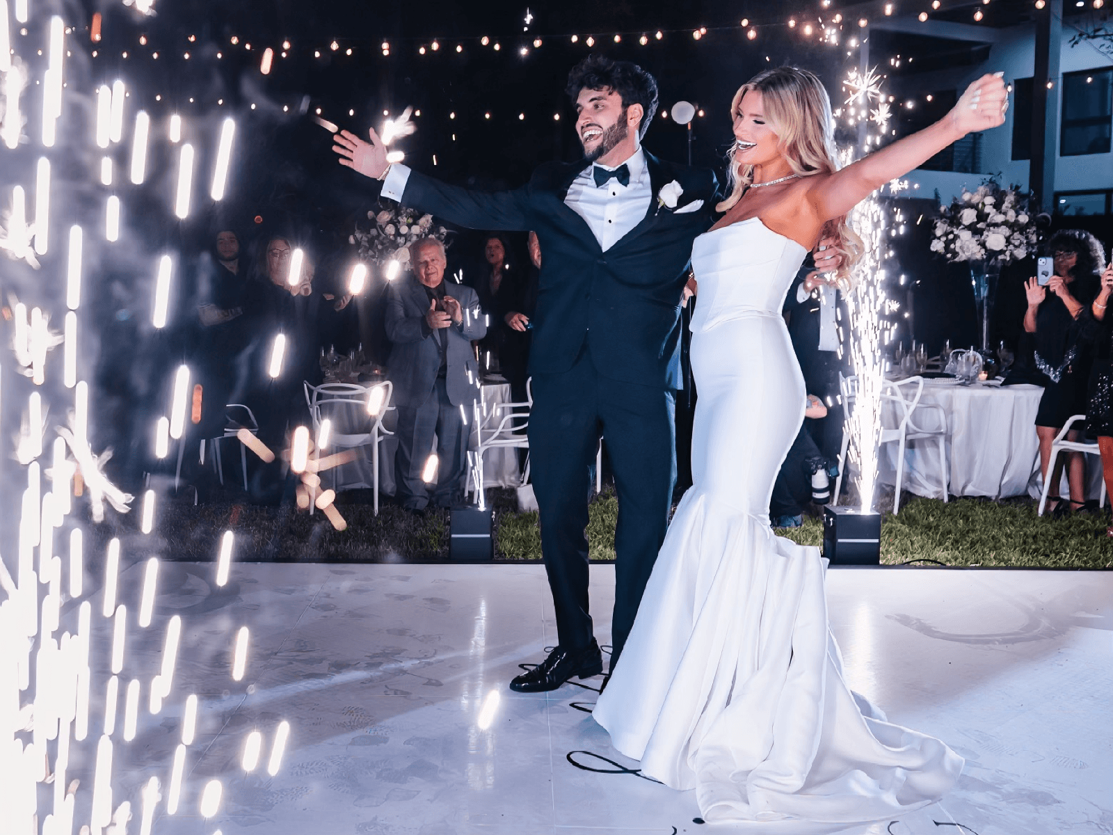 New Year’s Eve wedding with lighting, sound, and special-effects production in Hallandale Beach