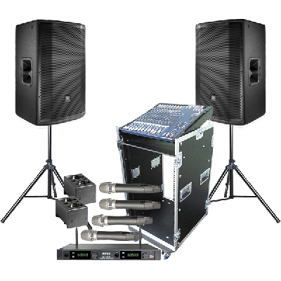 4x Wireless Mic and Dual Speaker Bundle