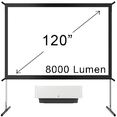 8000 Lumen Projector + 120" Screen Bundle