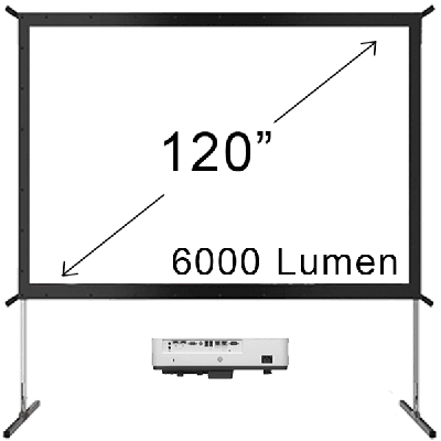 6000 Lumen Projector + 120" Screen Bundle