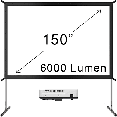 6000 Lumen Projector + 150" Screen Bundle