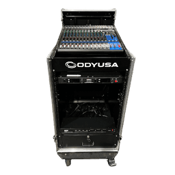 Odyssey 16U Rolling Rack Mixer Case 