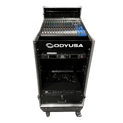 Odyssey 16U Rolling Rack Mixer Case 