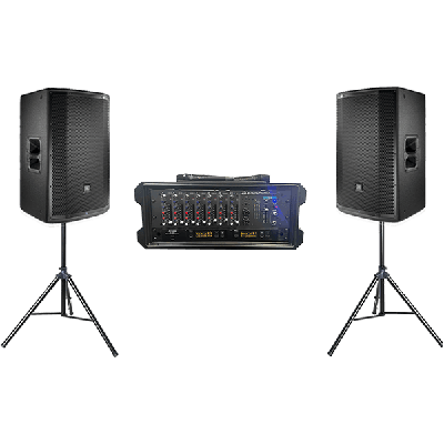 Premium 2x Wireless Microphone Dual Speaker Bundle