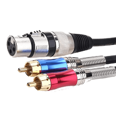 XLR Female to Dual RCA Male Adapter