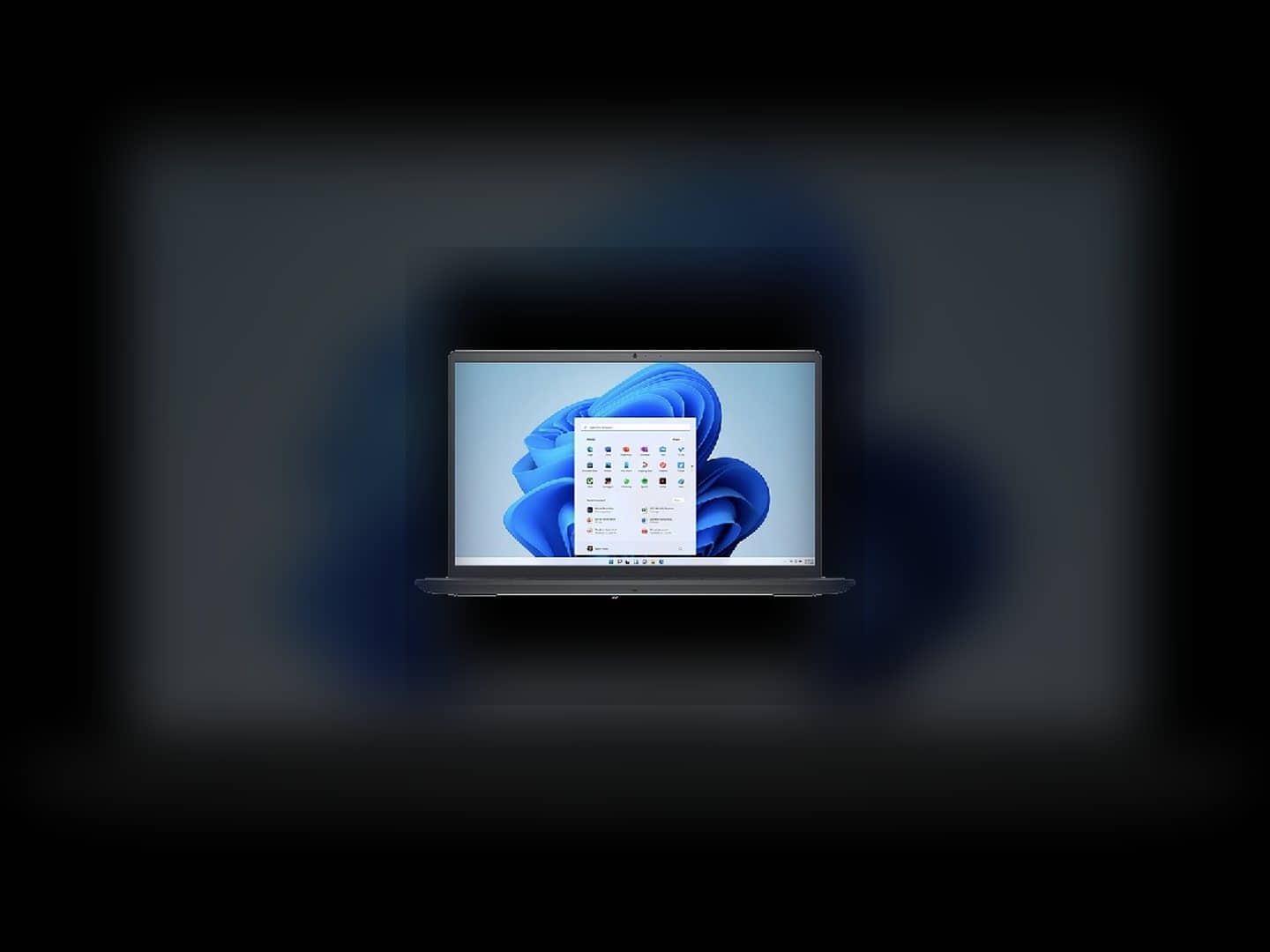 Presentation laptop shown open in a clean isolated product view