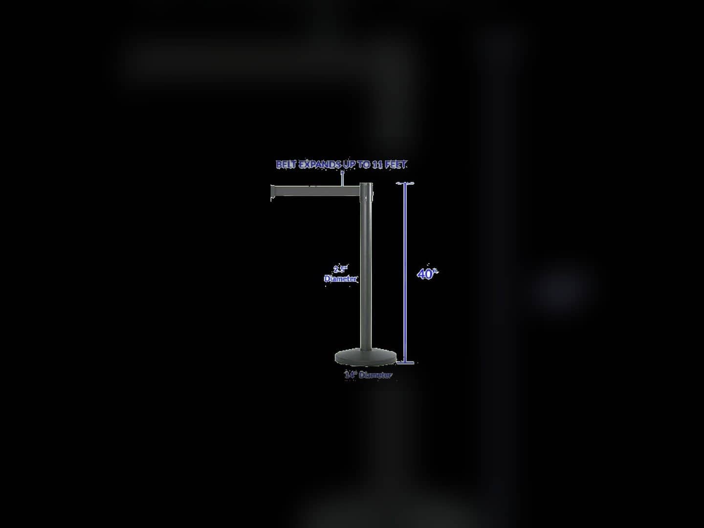Black retractable-belt stanchion with post and base visible