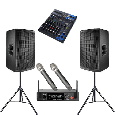 Wireless Mic and Dual Speaker Bundle used for Glamorous Wedding Fiesta at Kimpton Hotel