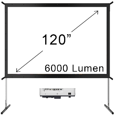 6000 Lumen Projector + 120" Screen Bundle