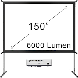 6000 Lumen Projector + 150" Screen Bundle