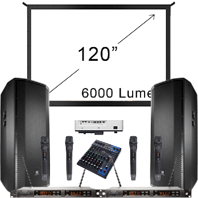 120" Premium Projector Karaoke Bundle