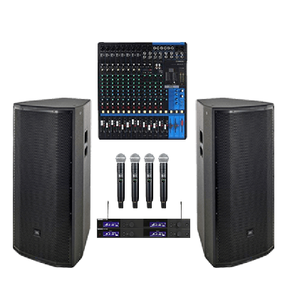 Shure Premium 4x Wireless Microphone and Dual Speaker Bundle used for Sonic Brilliance at AI, WEB3 & REAL ESTATE SUMMIT - MIAMI 2023,